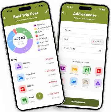 Phone mockup expenses screen